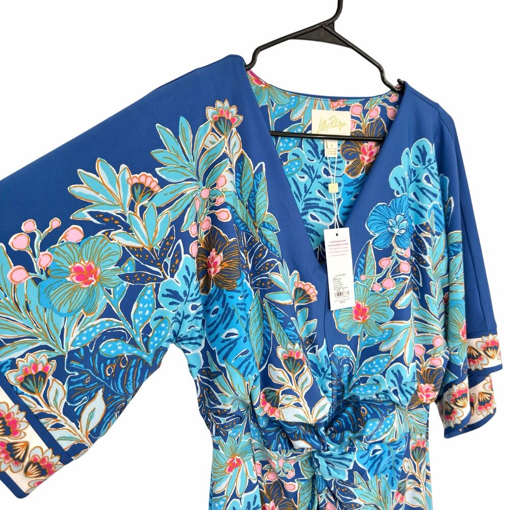 NWT Lilly Pulitzer Adalyn Maxi Dress Size 8 Starlight Navy Best Fronds Forever - Picture 11 of 14